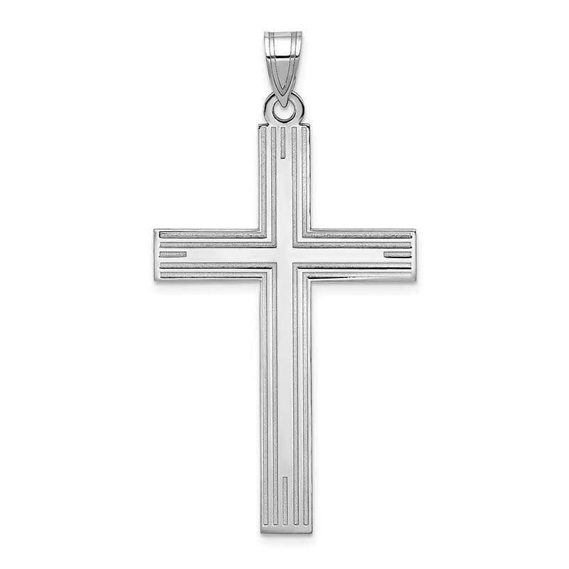 14k White Gold Solid Cross Pendant - Seattle Gold Grillz
