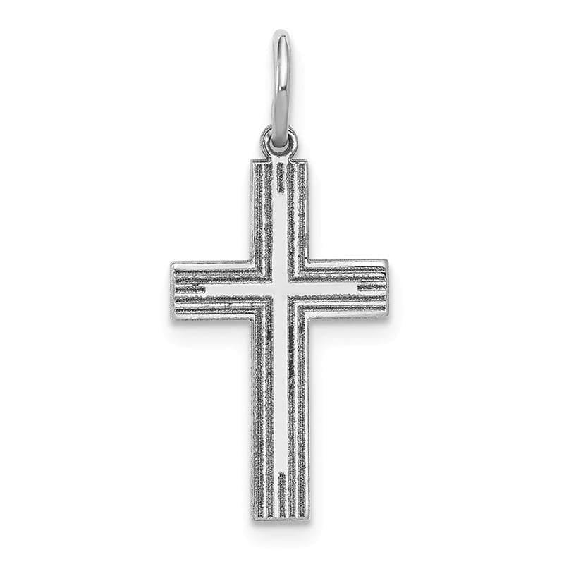 14k White Gold Solid Cross Pendant - Seattle Gold Grillz