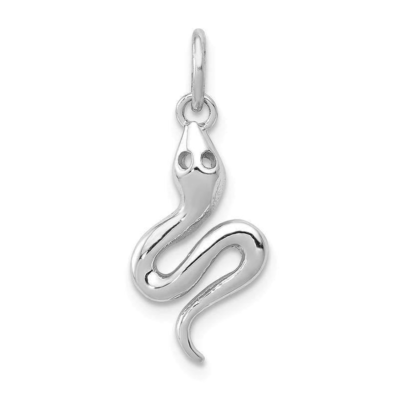 14k White Gold Solid Polished Snake Charm - Seattle Gold Grillz