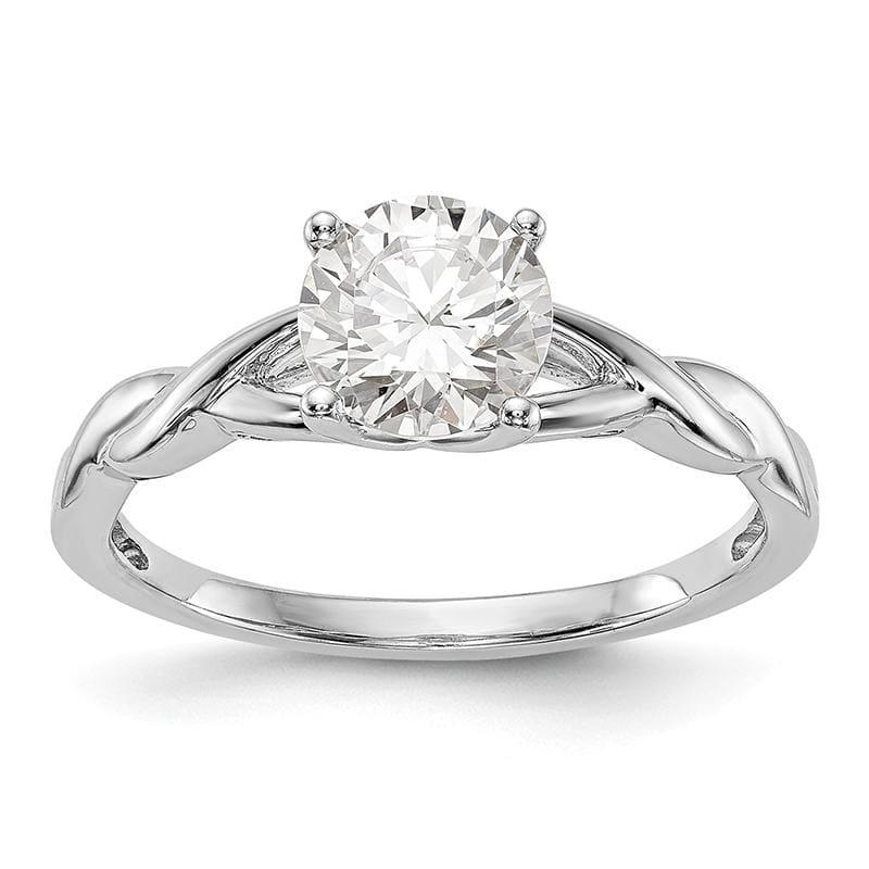 14k White Gold Solitaire Engagement Ring Mounting - Seattle Gold Grillz