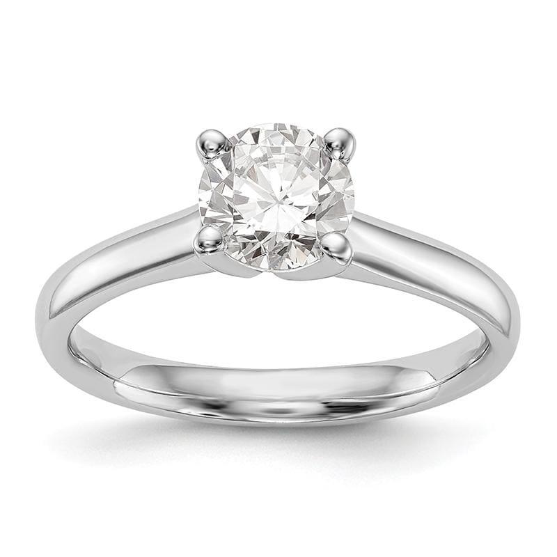 14k White Gold Solitaire Engagement Ring Mounting - Seattle Gold Grillz