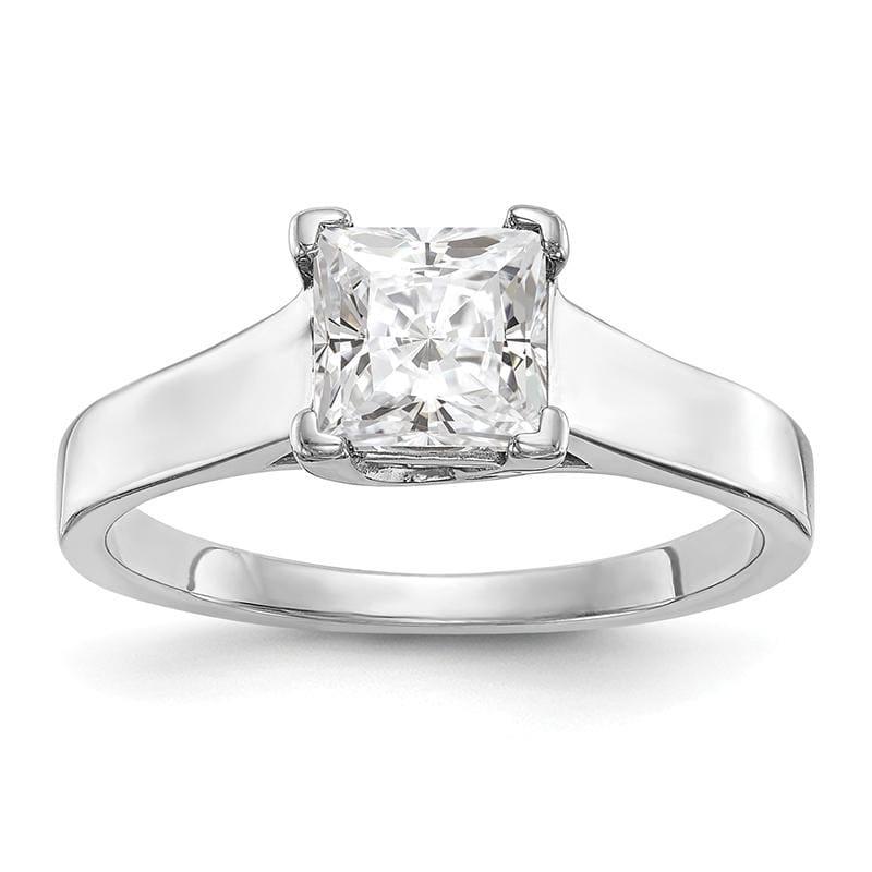 14k White Gold Square Solitaire Engagement Ring Mounting - Seattle Gold Grillz