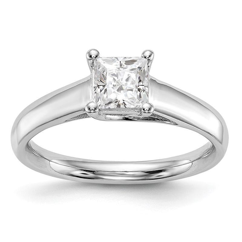 14k White Gold Square Solitaire Engagement Ring Mounting - Seattle Gold Grillz