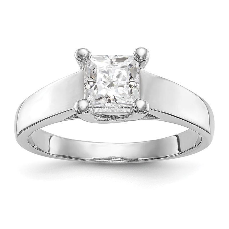 14k White Gold Square Solitaire Engagement Ring Mounting - Seattle Gold Grillz