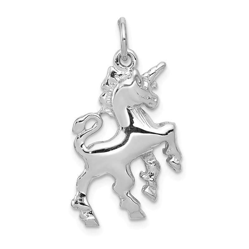 14k White Gold Unicorn Charm | Weight: 2.07grams, Length: 25mm, Width: 16mm - Seattle Gold Grillz