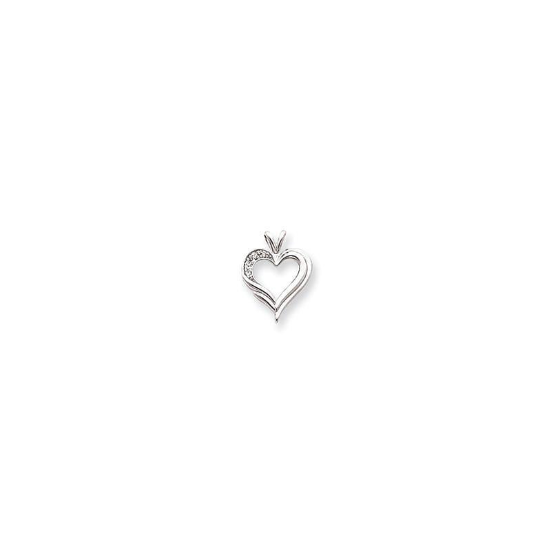 14k White Gold VS Diamond heart pendant - Seattle Gold Grillz