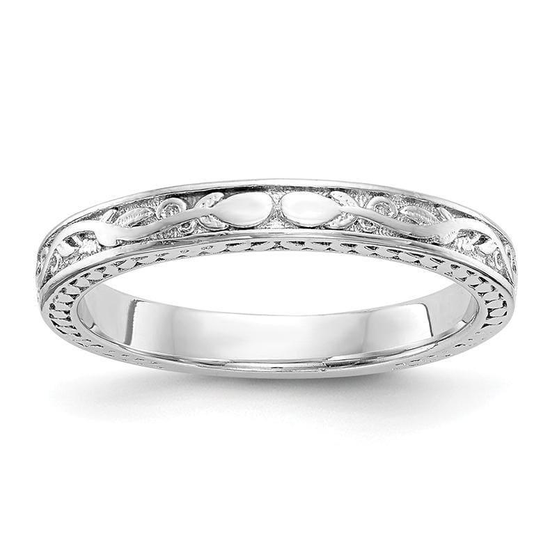 14k White Gold Wedding Band - Seattle Gold Grillz