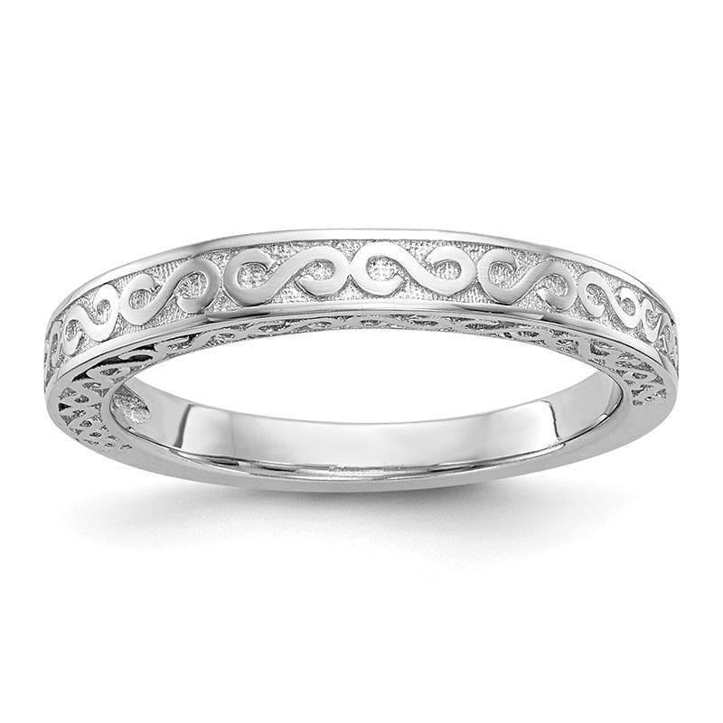 14k White Gold Wedding Band - Seattle Gold Grillz