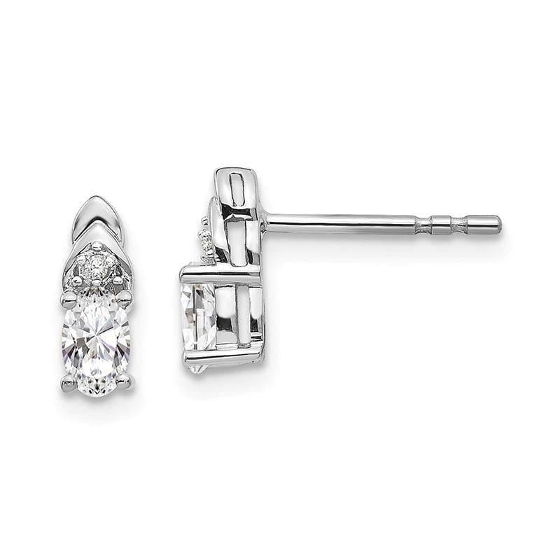 14k White Gold White Topaz Diamond Earring - Seattle Gold Grillz