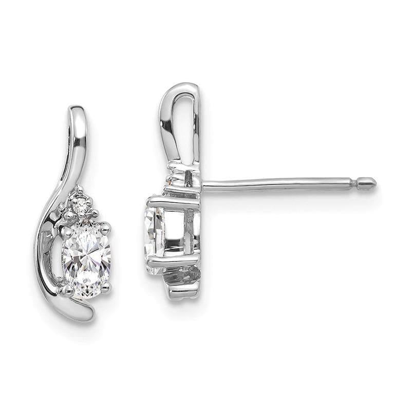 14k White Gold White Topaz Diamond Earring - Seattle Gold Grillz