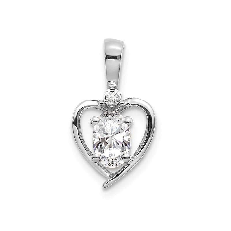 14k White Gold White Topaz Diamond Pendant - Seattle Gold Grillz