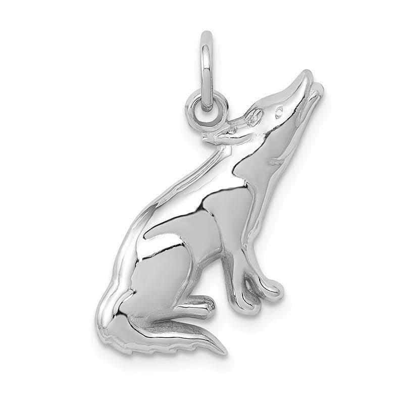 14k White Gold Wolf Charm - Seattle Gold Grillz