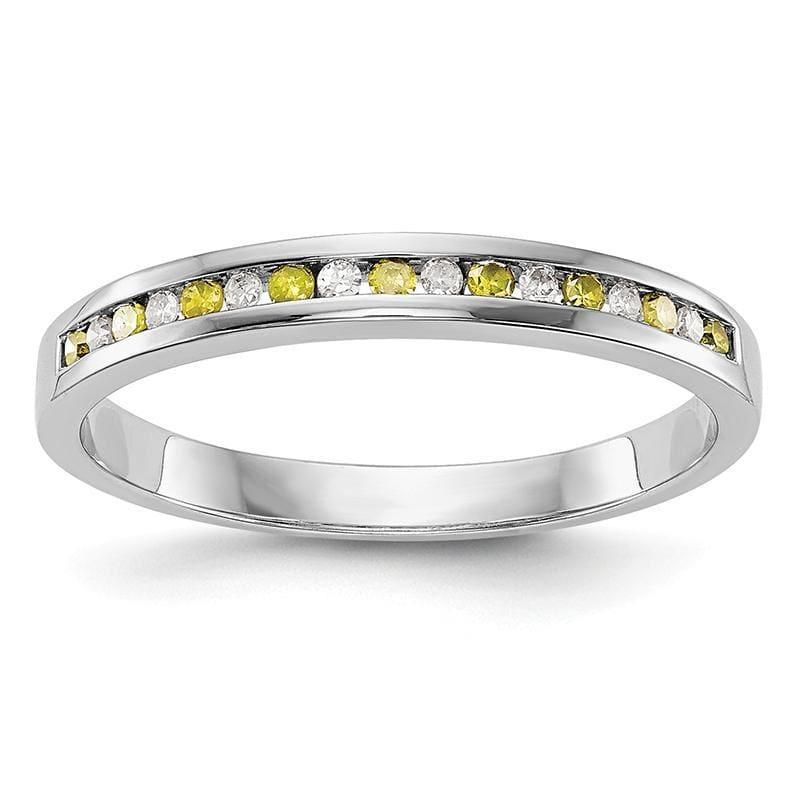 14k White Gold Yellow & White Band Mounting - Seattle Gold Grillz