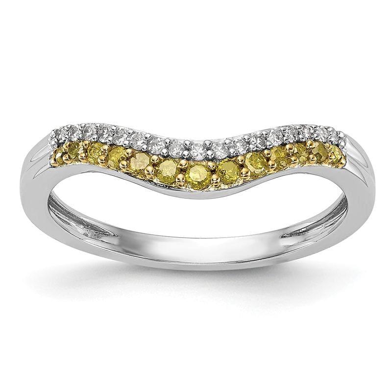 14k White Gold Yellow & White Diamond Band - Seattle Gold Grillz