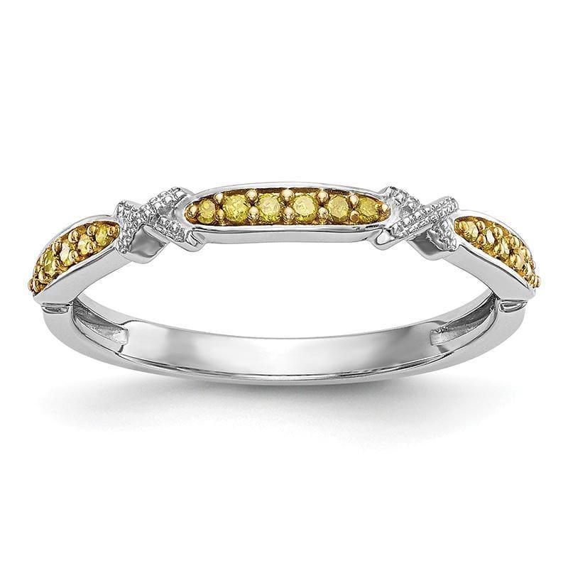 14k White Gold Yellow Diamond Band - Seattle Gold Grillz