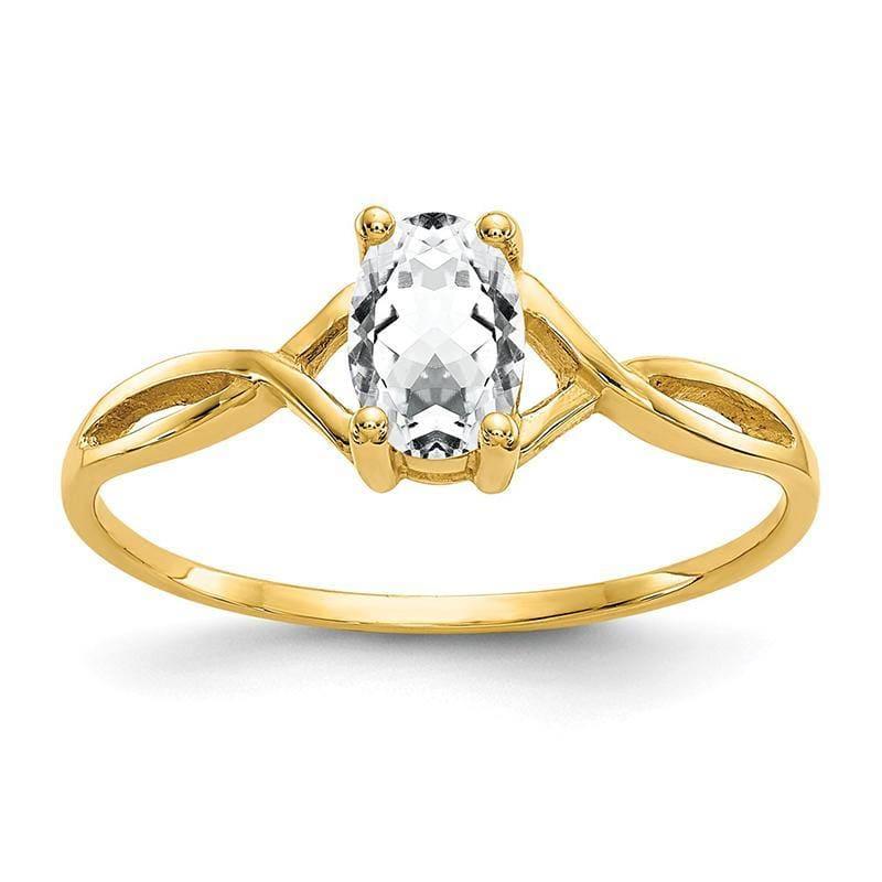 14k White Topaz Birthstone Ring - Seattle Gold Grillz