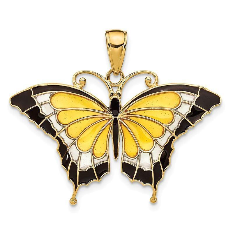 14K Yellow Acrylic Wings Butterfly Pendant - Seattle Gold Grillz