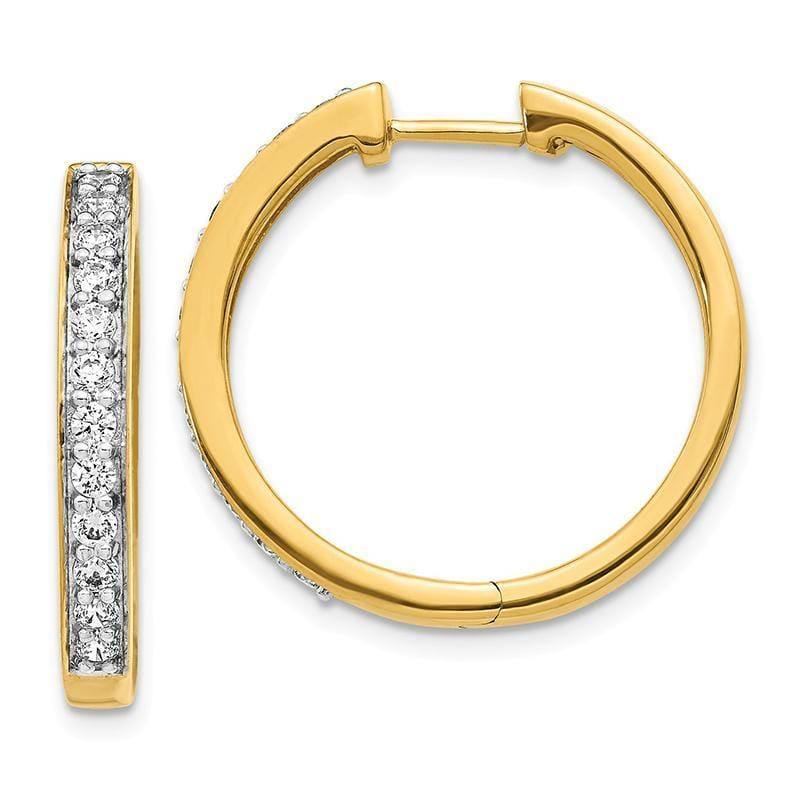 14k Yellow Diamond Hoop Earrings. 0.75ctw - Seattle Gold Grillz