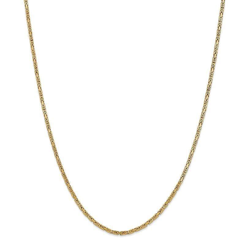 14k Yellow Gold 2mm Byzantine Chain - Seattle Gold Grillz