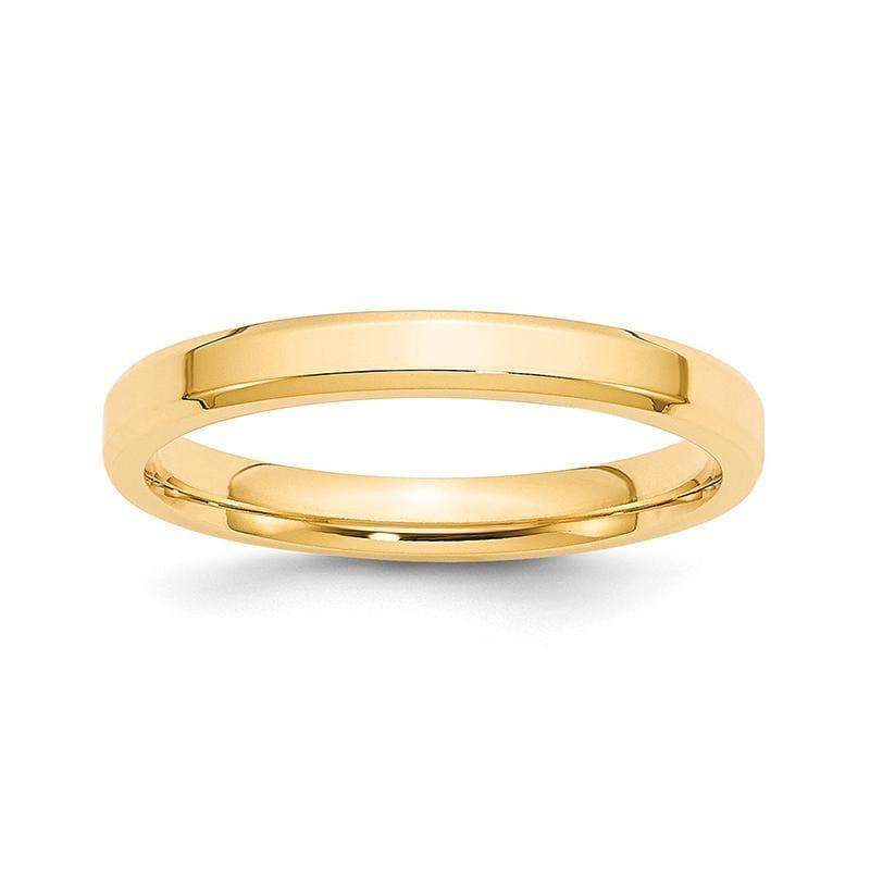 14k Yellow Gold 3mm Bevel Edge Comfort Fit Band - Seattle Gold Grillz