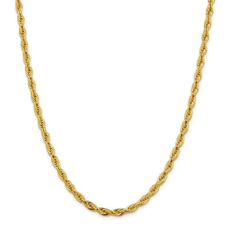 14k Yellow Gold 4.75mm Semi-Solid Rope Chain - Seattle Gold Grillz