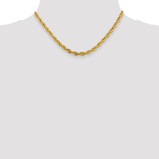 14k Yellow Gold 4.75mm Semi-Solid Rope Chain - Seattle Gold Grillz