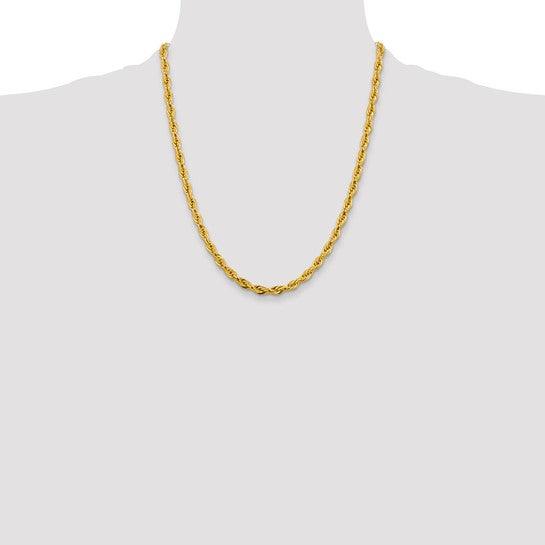 14k Yellow Gold 4.75mm Semi-Solid Rope Chain - Seattle Gold Grillz