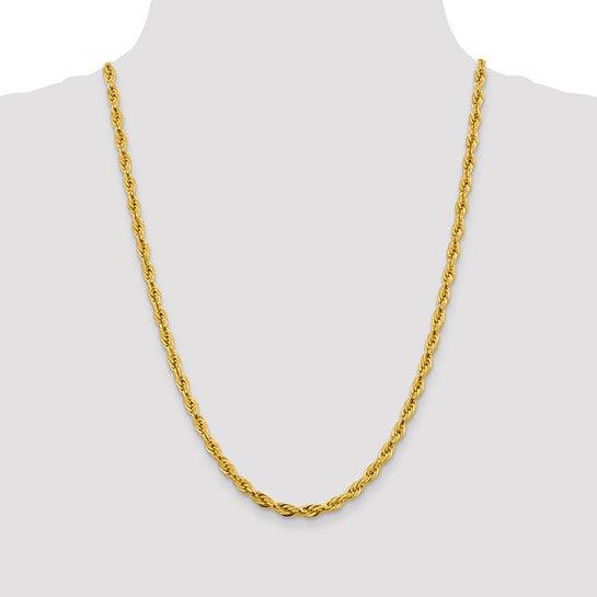 14k Yellow Gold 4.75mm Semi-Solid Rope Chain - Seattle Gold Grillz