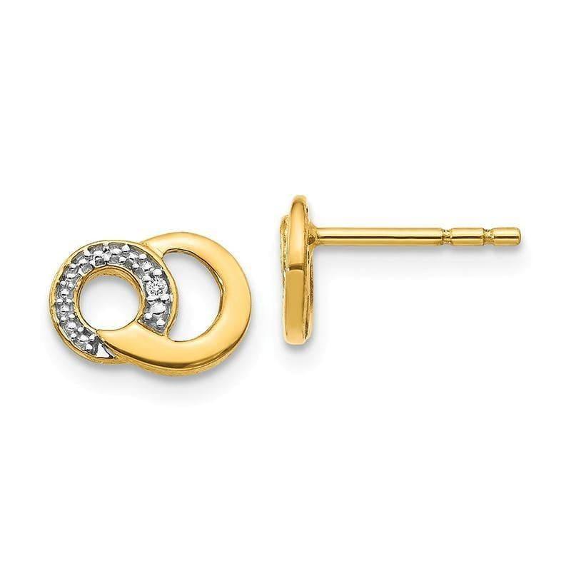 14k Yellow Gold & Rhodium Diamond Earrings - Seattle Gold Grillz