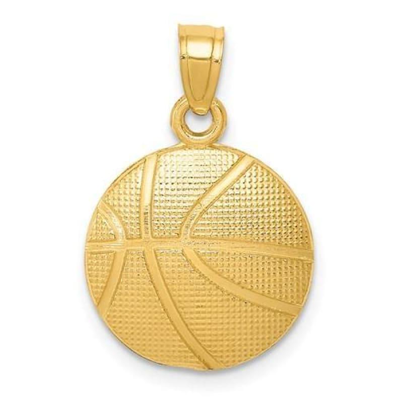 14k Yellow Gold Basketball Pendant - Seattle Gold Grillz
