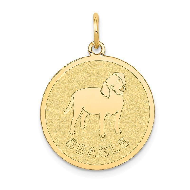 14k Yellow Gold Beagle Disc Charm - Seattle Gold Grillz