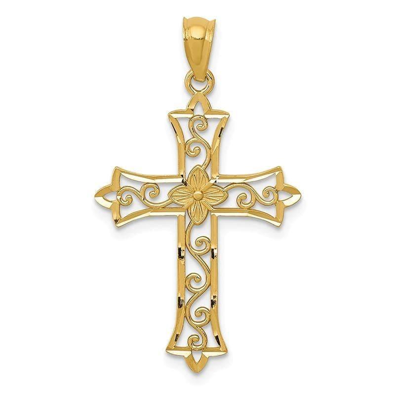 14k Yellow Gold Cross Pendant - Seattle Gold Grillz