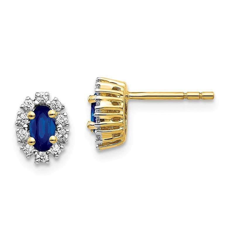 14k Yellow Gold Diamond & Sapphire Earrings - Seattle Gold Grillz