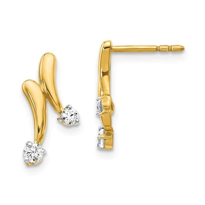 14k Yellow Gold Diamond Earrings - Seattle Gold Grillz