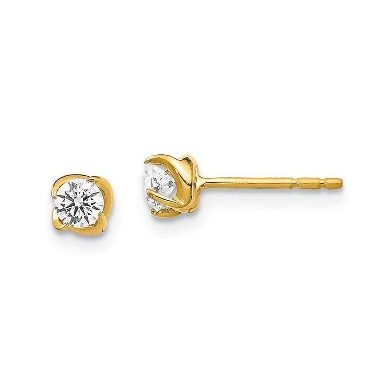 14k Yellow Gold Diamond Post Earrings - Seattle Gold Grillz