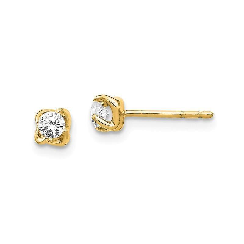 14k Yellow Gold Diamond Post Earrings - Seattle Gold Grillz