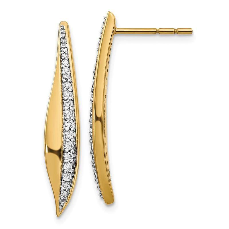 14k Yellow Gold Diamond Post Earrings - Seattle Gold Grillz