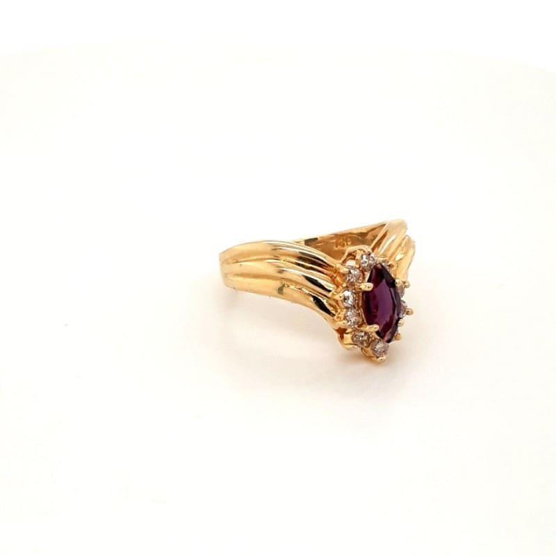 14k Yellow Gold Ladies Amethyst Ring - Seattle Gold Grillz