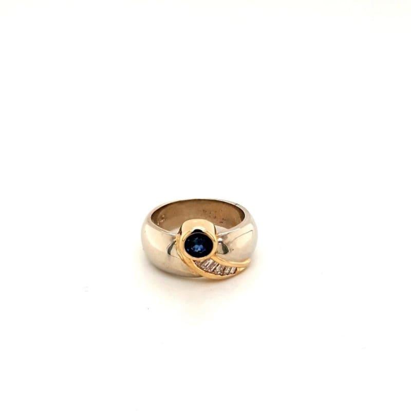 14k Yellow Gold Sapphire/Diamond Ring - Seattle Gold Grillz