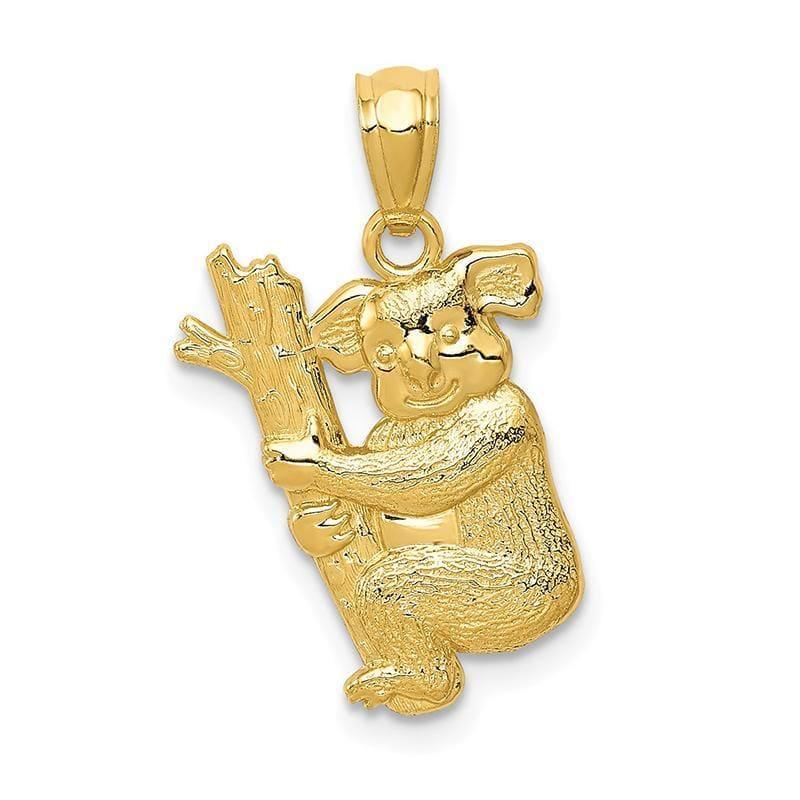 14k Yellow Gold Textured Koala Pendant - Seattle Gold Grillz