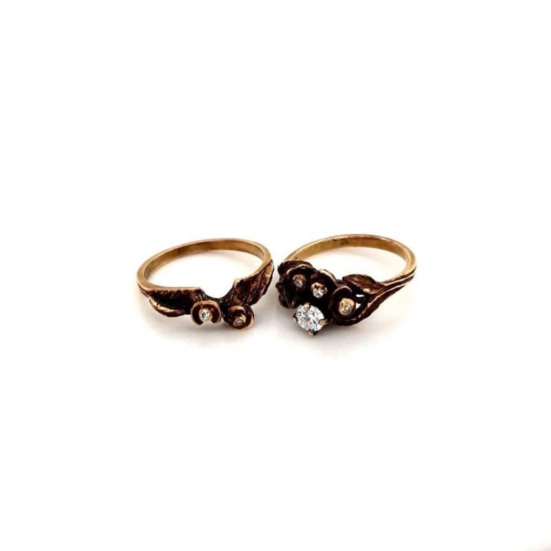 14k Yellow Gold Wedding Ring Set - Seattle Gold Grillz