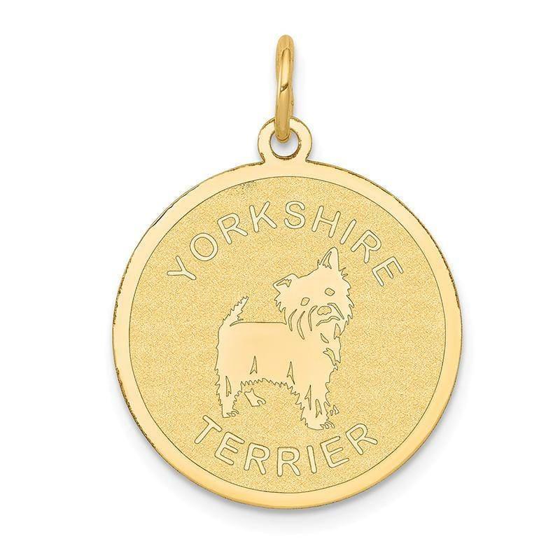 14k Yorkshire Terrier Disc Charm - Seattle Gold Grillz