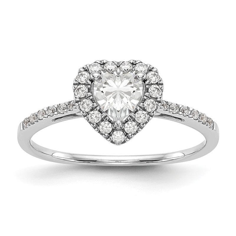 14ktt Heart Halo Engagement Diamond Semi-mount Ring - Seattle Gold Grillz