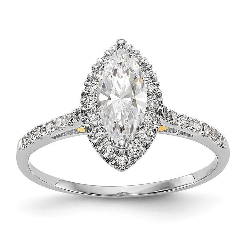 14ktt Marquise Halo Engagement Diamond Semi-mount Ring - Seattle Gold Grillz
