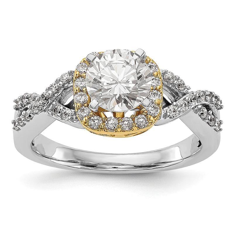 14ktt Peg Set Diamond Semi-Mount Halo Engagement Ring - Seattle Gold Grillz