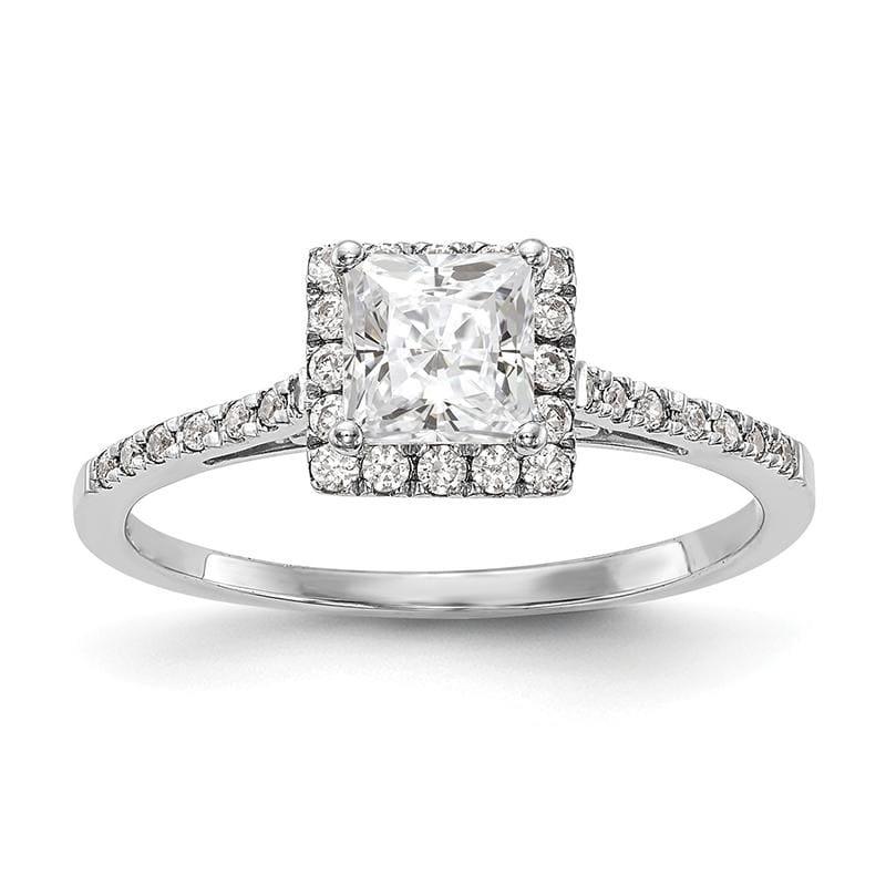 14ktt Princess Halo Engagement Diamond Semi-mount Ring - Seattle Gold Grillz