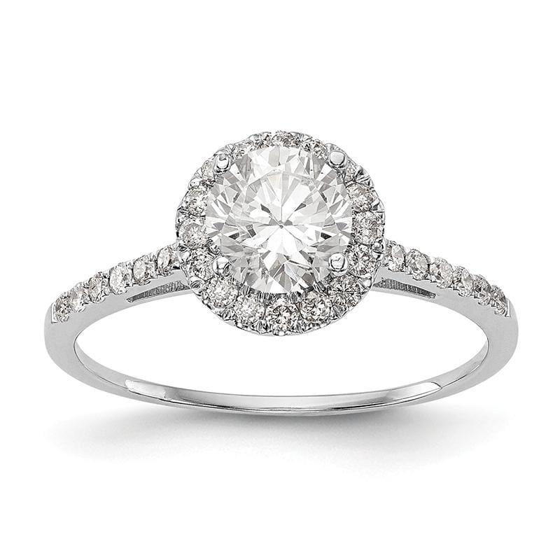 14ktt Round Halo Engagement Diamond Semi-mount Ring - Seattle Gold Grillz