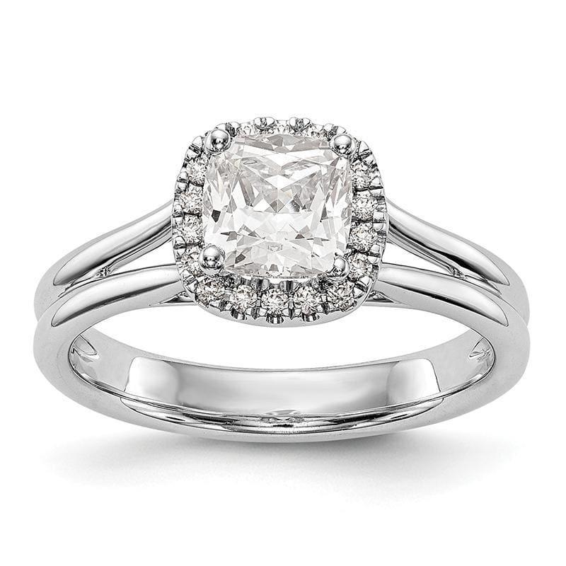 14kw Cushion Halo Engagement Diamond Semi-mount Split Shank Ring - Seattle Gold Grillz