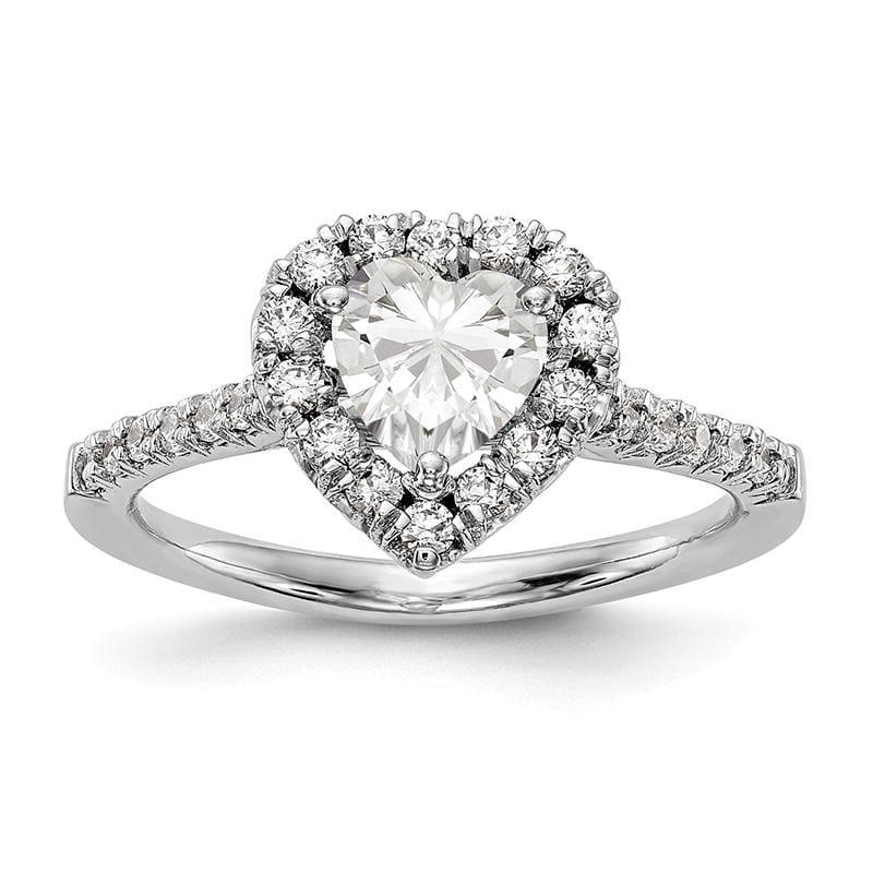 14kw Heart Halo Engagement Diamond Semi-mount Ring - Seattle Gold Grillz