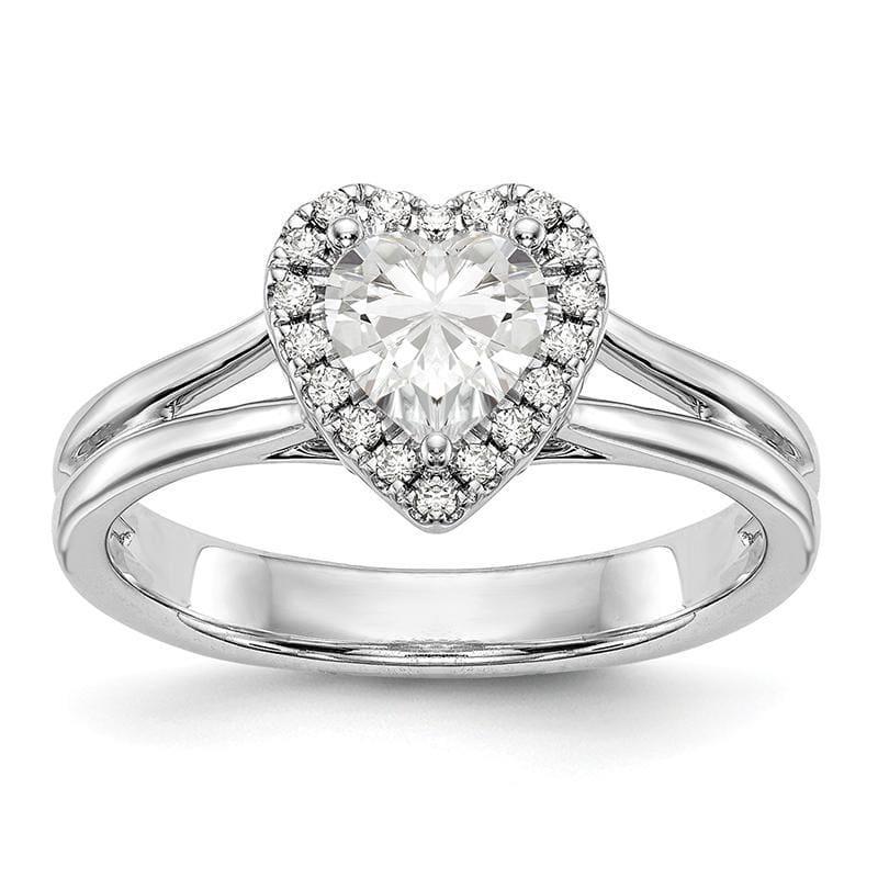 14kw Heart Halo Engagement Diamond Semi-mount Split Shank Ring - Seattle Gold Grillz